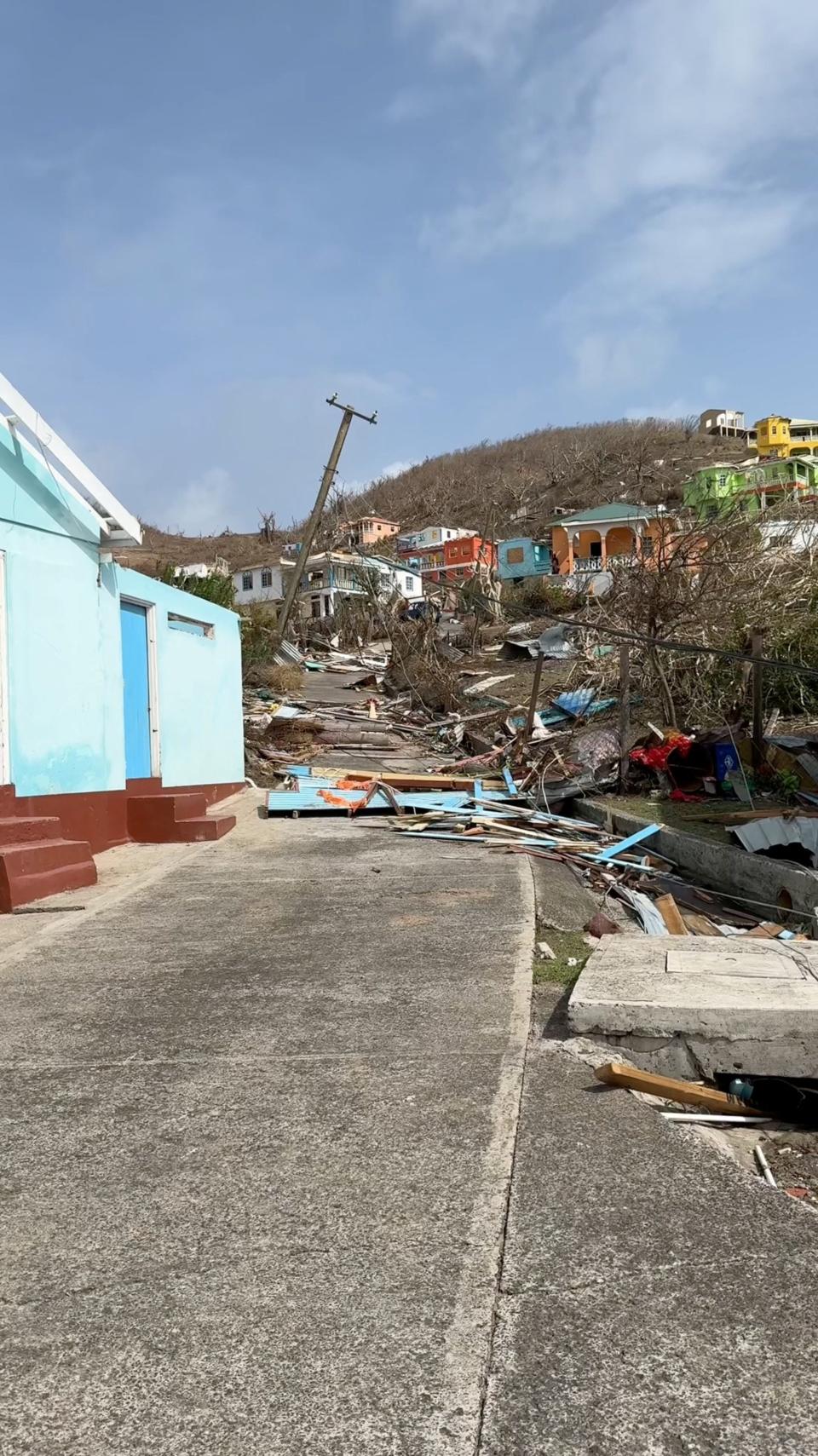 A view shows damaged property following the passing of Hurricane Beryl, in Petite Martinique, Grenada July 2, 2024 (Jessica Deeker via REUTERS)
