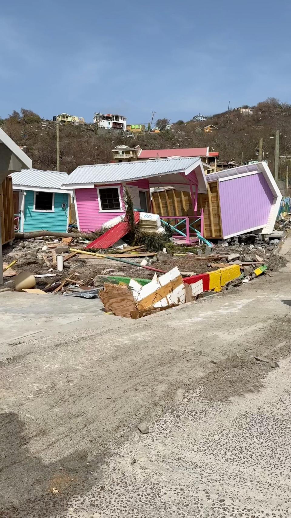 A view shows damaged property following the passing of Hurricane Beryl, in Petite Martinique, Grenada July 2, 2024 (Jessica Deeker via REUTERS)