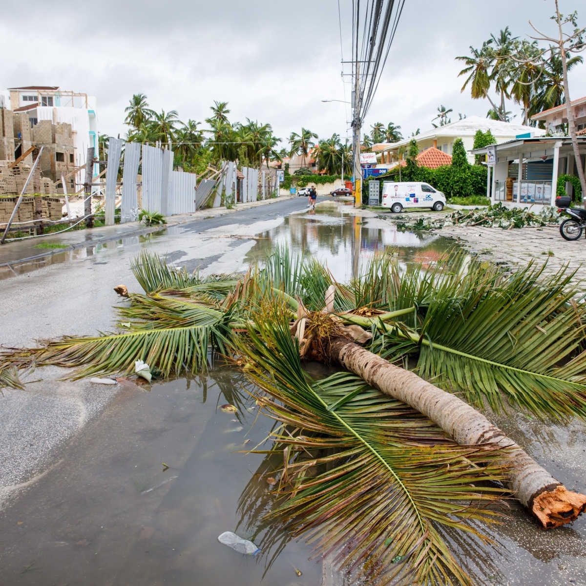 Aftermath of a tropical storm in the Caribbean