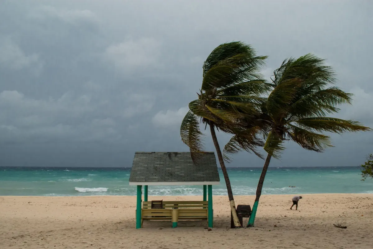 A hurricane is about to batter this Caribbean beach